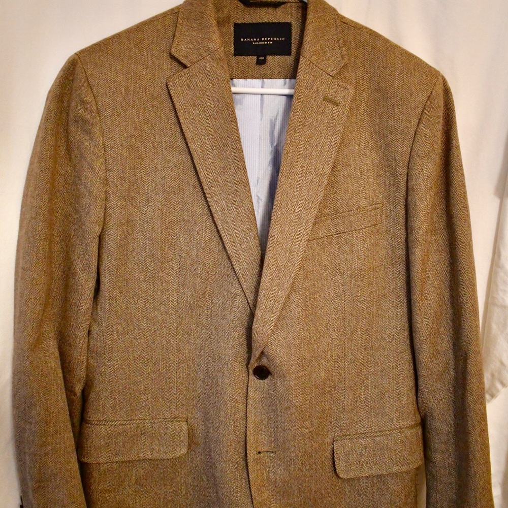 Banana Republic Men’s cotton herringbone BLAZER